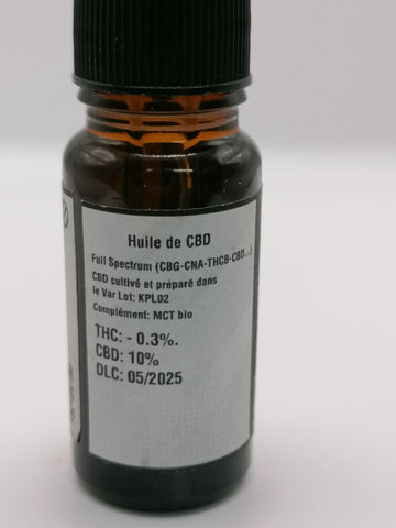 Huile CBD 10% Bio - full Spectrum 10ML